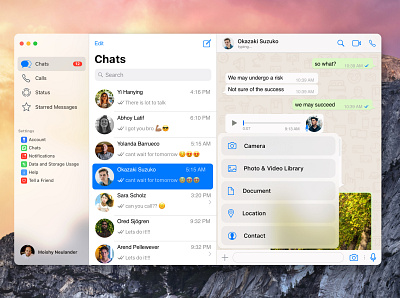 WhatsApp for MacOS — Big Sur Design Concept apple big sur concept design mac macos ui whatsapp