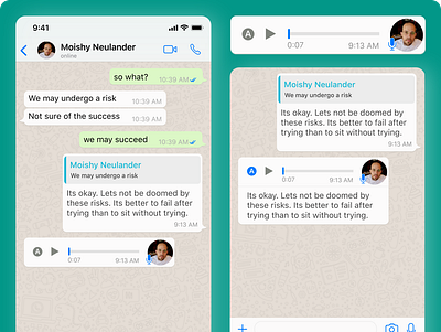 WhatsApp Voice Memos to Text Concept app concept design mobile mobile design social voice message
