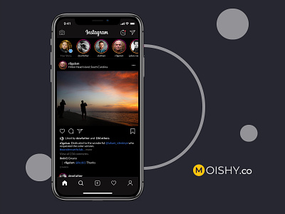 Instagram iOS 13 Dark Mode Concept