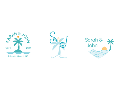 Wedding Logo Comps beach destination logo wedding