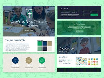 St. James Academy Style Tile academic color education louisiana style tile ui design ux design web design