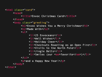 Envoc Christmas Card