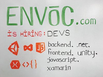 Envoc is Hiring .net backend developers dotnet frontend hiring javascript programmers programming unity unity3d xamarin