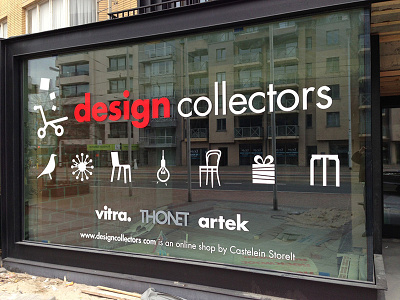 Designcollectors artek eames futura icon lettering red thonet vitra white