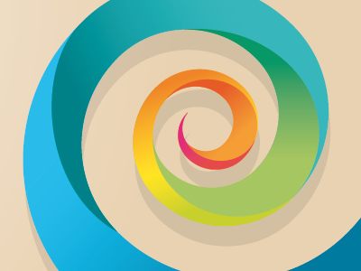 Tail bezier curves gradients illustration spiral