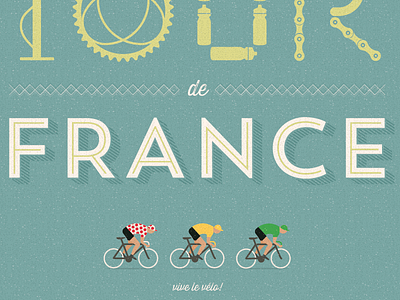 Tour de France poster cycling illustration illustrator poster texture thirsty rough tourdefrance trend vector based