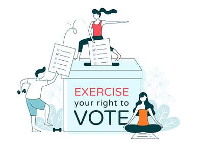 Exercise Your Right to Vote box characters exercise illustration illustrator people vector art vote