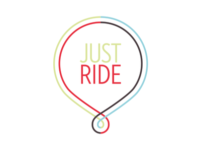 Just ride bicycle design label lines logo neutraface2 condensed medium