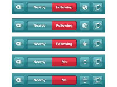 Browse, sort by, shake it buttons fabulis icons iphone red teal