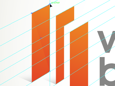 vertical anchor gray illustrator logo orange paths vector