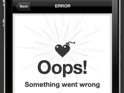 Oops! black error fab grey gui helvetica neue icon iphone white