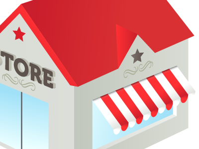 Store upgrade icon illustration red stripes