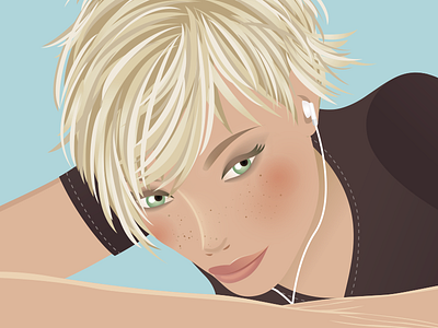 Haircut update avatar face freckles hair illustration vector based