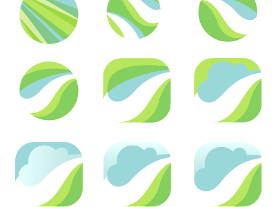 fresh air blue cloud green illustrator shapes vector wave