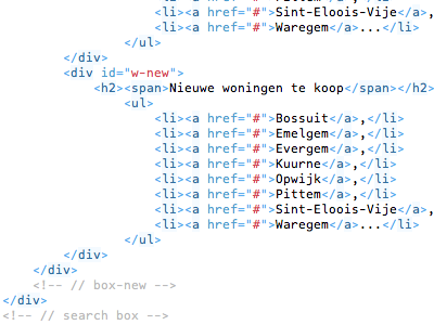 Fragment of my HTML code