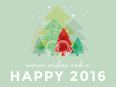 Happy 2016 christmas card montserrat bold pine tree sacramento stars