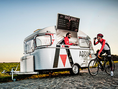 Arriva branding coffee cycling logo