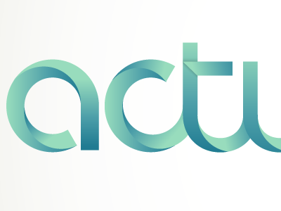 act… curves gradients illustrator logo teal typeface