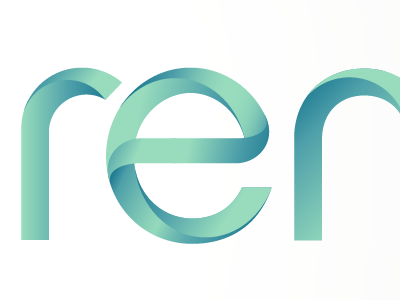 Re… curves gradients illustrator logo teal typeface
