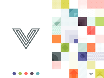 Veerle's blog 4.0 colors design geometic illustration illustrator logo squares v logo vector veerle