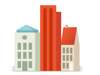 Buildings apartment buildings drawing fab house icon illustration illustrator red