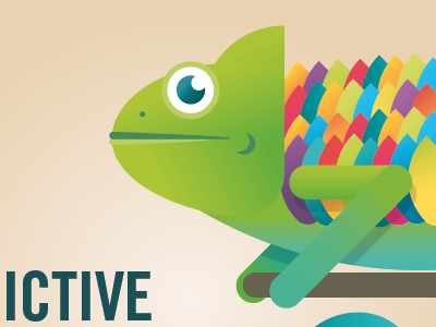 Chameleon chameleon gradient green illustration illustrator multicolor
