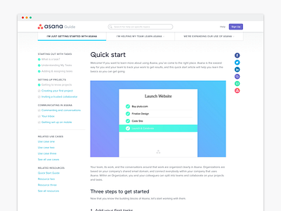 Asana Guide Redesign guide web web design website