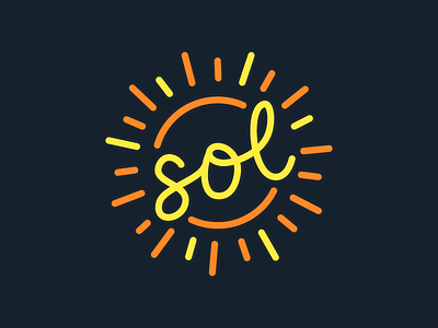 Sol ☀️ lettering neon sol sun