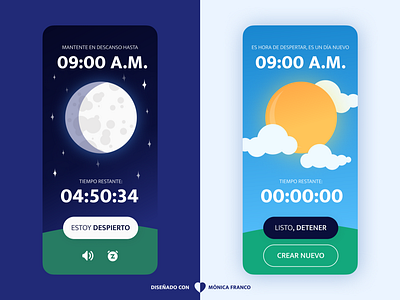 Countdown Timer App app countdown timer dailyui day design designer figma illustration moon night sunshine ui uidesign vector