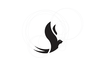 Swallow logo bird design grid logo swallow