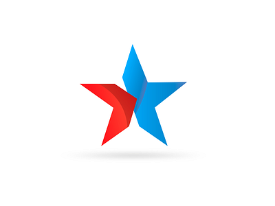 Star logo arrow blue design logo red star