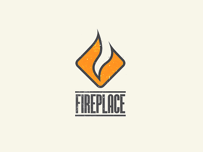 Fireplace logo bbq design fire fireplace grunge logo subtle