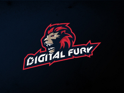 Digital Fury design device digital esport fury gaming lion logo mascot