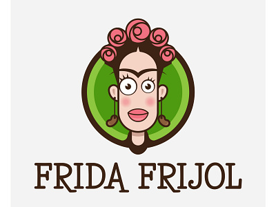 Logo Frida Frijol beans branding caricature frida fridakahlo illustration logo vector