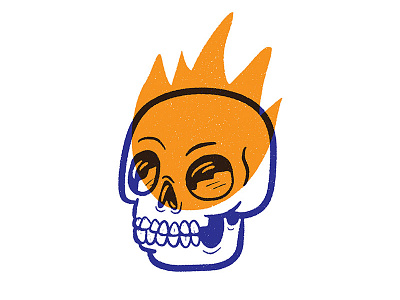 Skull on fire! contrast fire illustration noise punk skull symbol textured