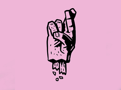 Wish for life hand hardcore illustration pink punk