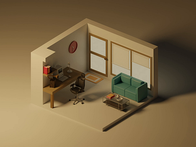 Home Office 3d blender graphic design illustration motion graphics render