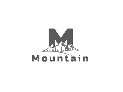 "Mountain" minimalist Logo branding creativelogo design flat graphic design icon illustration logo logodesign minimal minimalist logo minimalistlogo typography ui vector