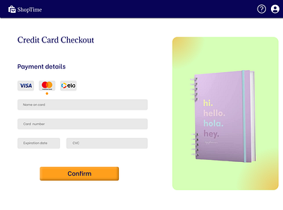 Credit card checkout page ui