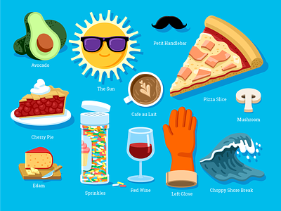 WONGDOODY - Big ol' Batch of Spots #1 emoji food icon spots vector