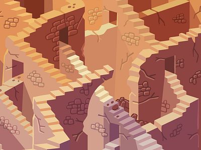 Maze World design editorial illustration vector