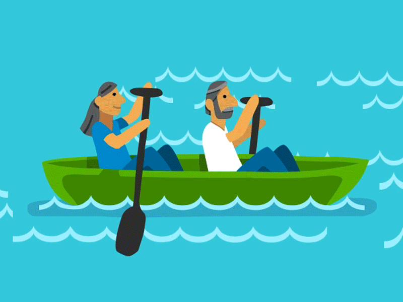 Canoe Row design gif illustration web