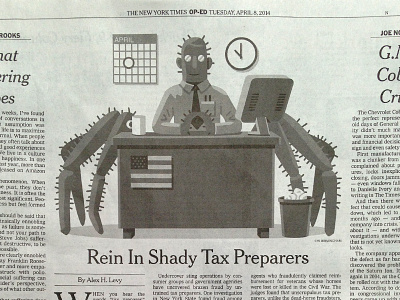 Spider Accountant (In Print) design editorial illustration nytimes vector