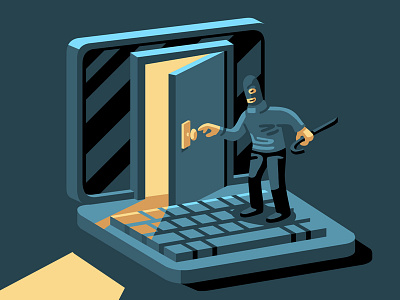 Laptop Robbery illustration vector