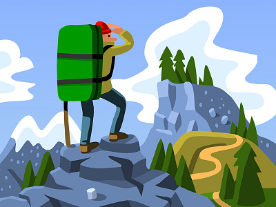Climbing Magazine: The Longest Hike climbing magazine design illustration outdoors vector