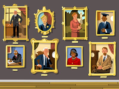 Wall of Portraits illustration