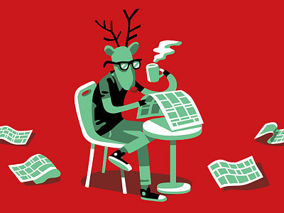 Hipster Rudolph illustration