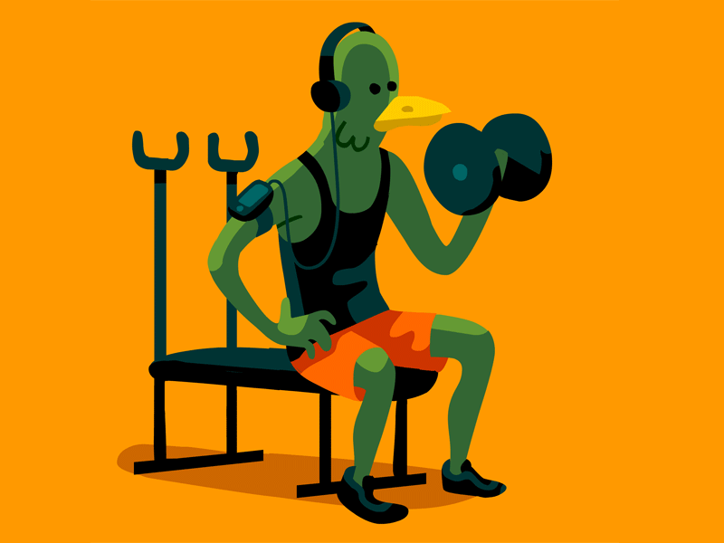 Alpha Mallard animation duck fitness gif illustration vector