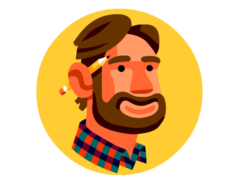 Your Friendly Neighborhood Illustrator portrait avatar logo illustration vector