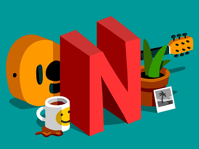 Still Life With the Letter "N" illustration type vector
